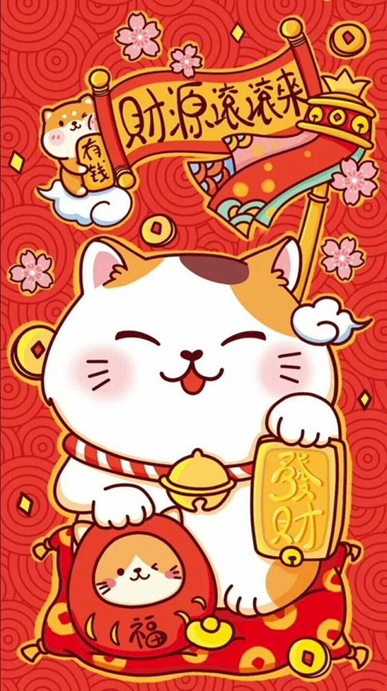 Tải hình nền Mèo Thần Tài may mắn mang tài lộc 2023  Mèo thần tài Manwi