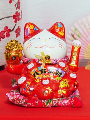 Mèo Thần Tài Kim Tiền Đại Phát Tài - Đỏ